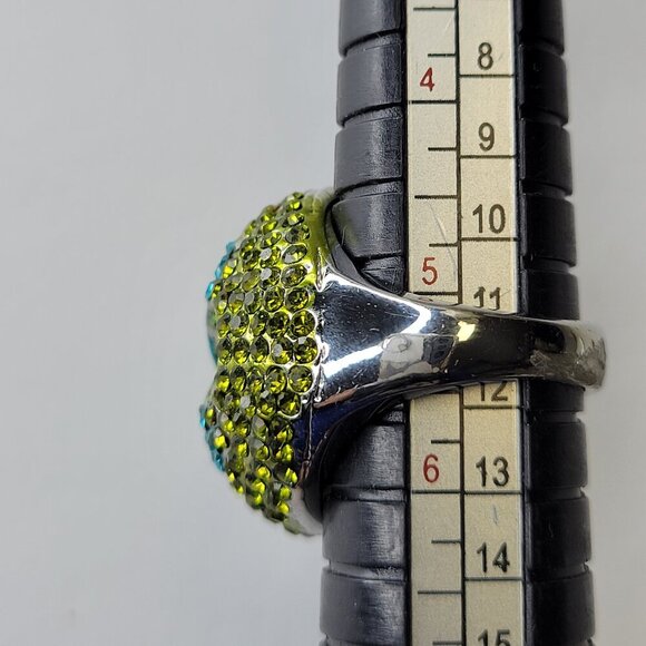 Aqua Green Rhinestone Ring SIZE 5 - other sizes available - Picture 6 of 14